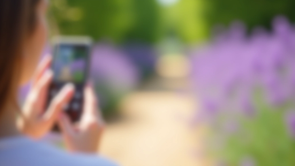 Lankytojas fotografuoja levandas su išmaniuoju telefonu vasaroje